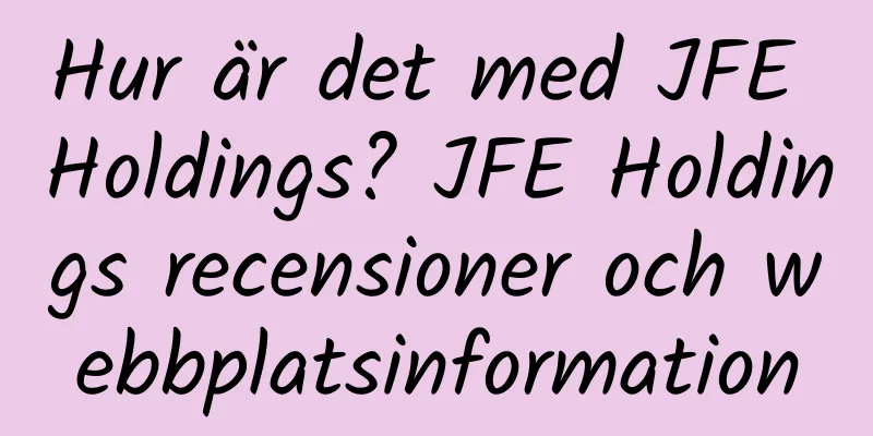 Hur är det med JFE Holdings? JFE Holdings recensioner och webbplatsinformation