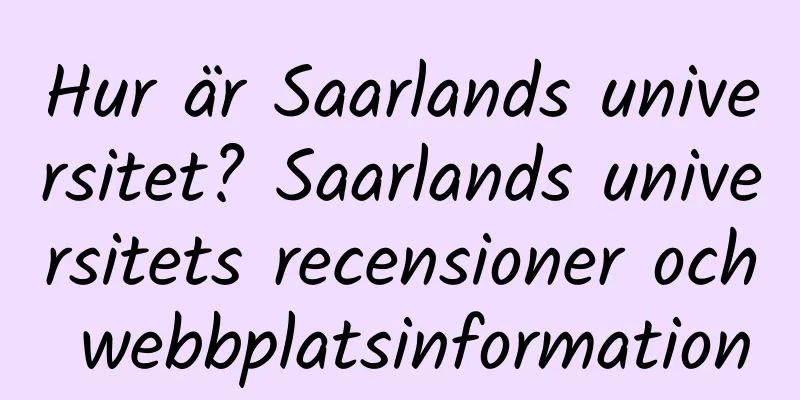 Hur är Saarlands universitet? Saarlands universitets recensioner och webbplatsinformation