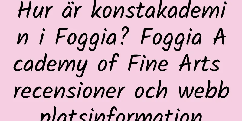 Hur är konstakademin i Foggia? Foggia Academy of Fine Arts recensioner och webbplatsinformation