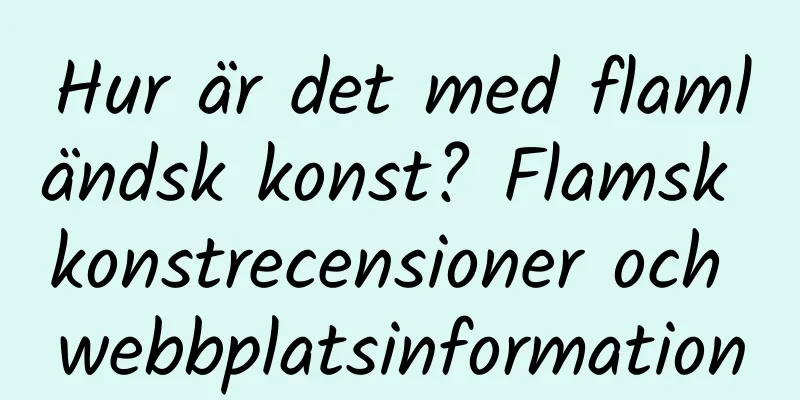 Hur är det med flamländsk konst? Flamsk konstrecensioner och webbplatsinformation