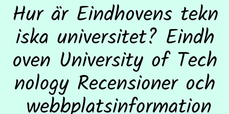 Hur är Eindhovens tekniska universitet? Eindhoven University of Technology Recensioner och webbplatsinformation