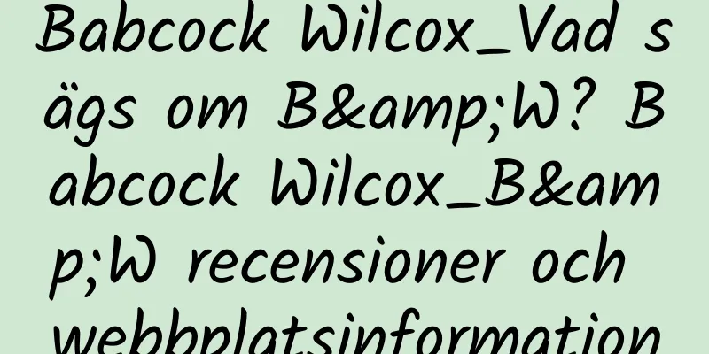 Babcock Wilcox_Vad sägs om B&W? Babcock Wilcox_B&W recensioner och webbplatsinformation