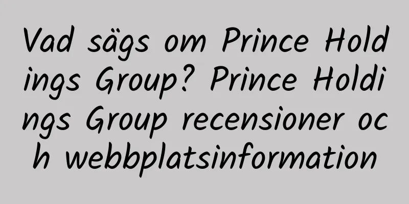 Vad sägs om Prince Holdings Group? Prince Holdings Group recensioner och webbplatsinformation