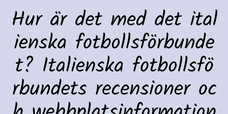 Hur är det med det italienska fotbollsförbundet? Italienska fotbollsförbundets recensioner och webbplatsinformation
