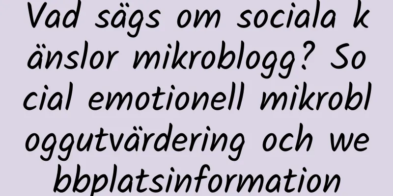 Vad sägs om sociala känslor mikroblogg? Social emotionell mikrobloggutvärdering och webbplatsinformation