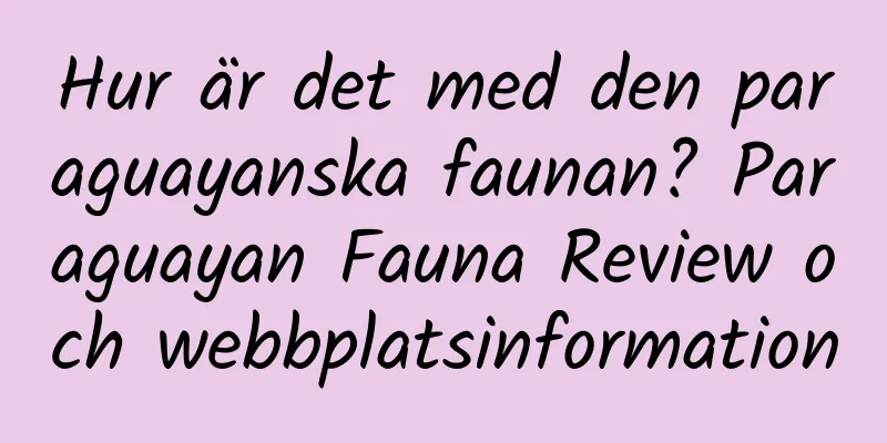 Hur är det med den paraguayanska faunan? Paraguayan Fauna Review och webbplatsinformation