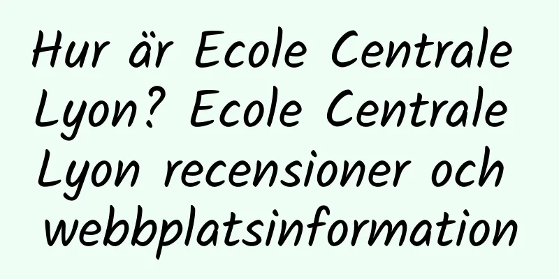 Hur är Ecole Centrale Lyon? Ecole Centrale Lyon recensioner och webbplatsinformation