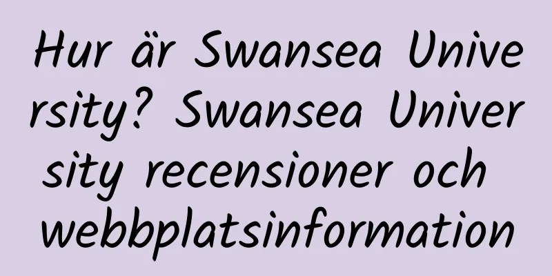 Hur är Swansea University? Swansea University recensioner och webbplatsinformation