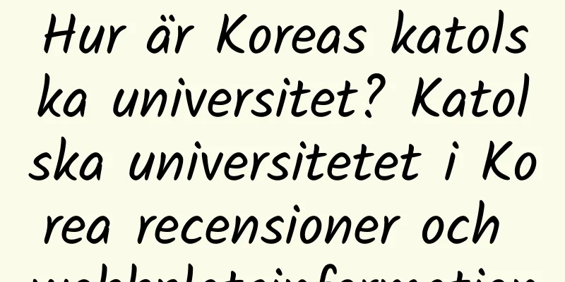 Hur är Koreas katolska universitet? Katolska universitetet i Korea recensioner och webbplatsinformation