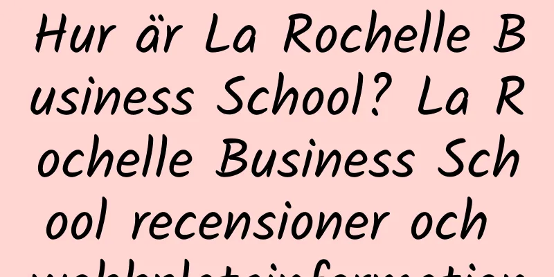 Hur är La Rochelle Business School? La Rochelle Business School recensioner och webbplatsinformation