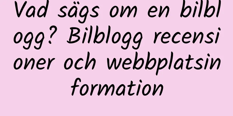 Vad sägs om en bilblogg? Bilblogg recensioner och webbplatsinformation