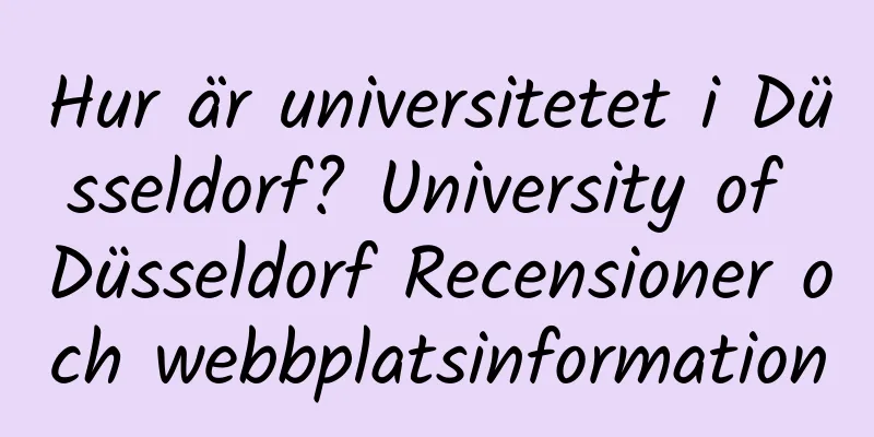 Hur är universitetet i Düsseldorf? University of Düsseldorf Recensioner och webbplatsinformation