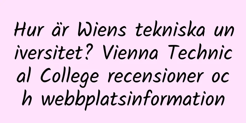 Hur är Wiens tekniska universitet? Vienna Technical College recensioner och webbplatsinformation