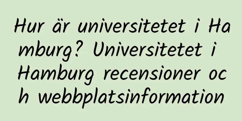 Hur är universitetet i Hamburg? Universitetet i Hamburg recensioner och webbplatsinformation