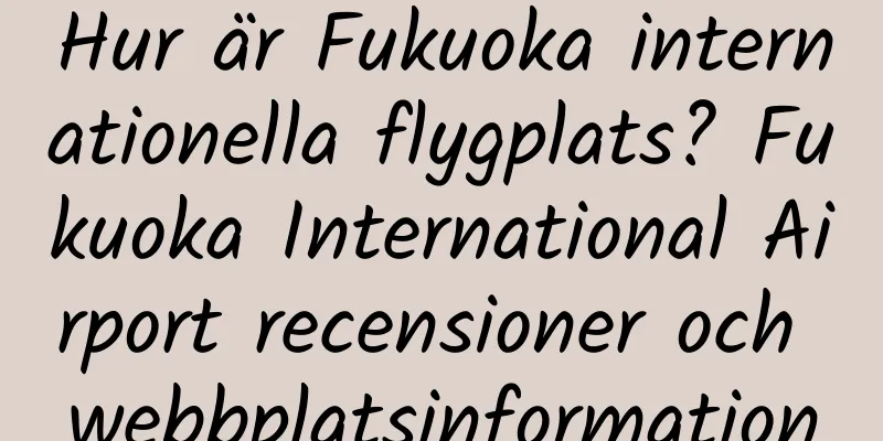Hur är Fukuoka internationella flygplats? Fukuoka International Airport recensioner och webbplatsinformation