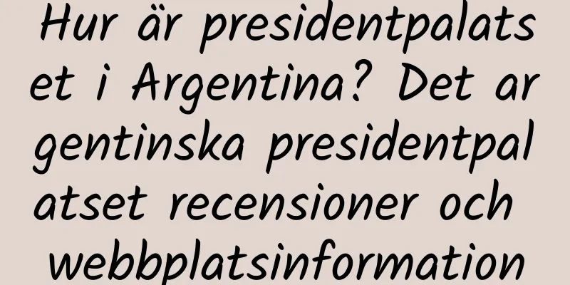 Hur är presidentpalatset i Argentina? Det argentinska presidentpalatset recensioner och webbplatsinformation