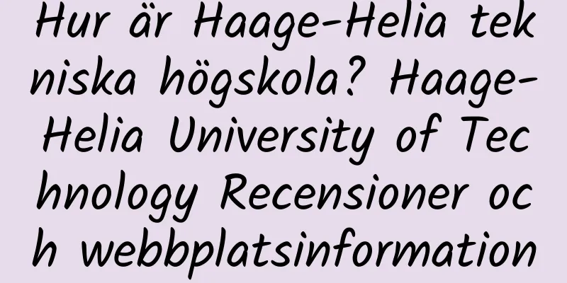 Hur är Haage-Helia tekniska högskola? Haage-Helia University of Technology Recensioner och webbplatsinformation