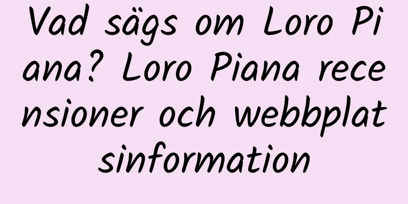 Vad sägs om Loro Piana? Loro Piana recensioner och webbplatsinformation