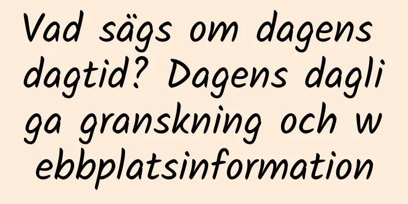 Vad sägs om dagens dagtid? Dagens dagliga granskning och webbplatsinformation