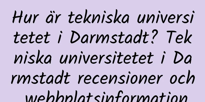 Hur är tekniska universitetet i Darmstadt? Tekniska universitetet i Darmstadt recensioner och webbplatsinformation