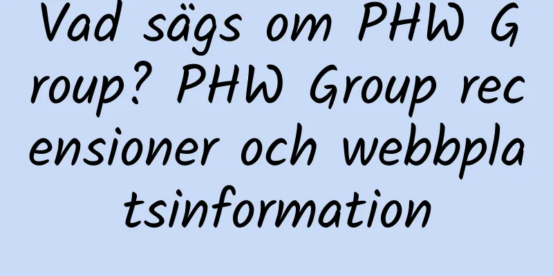 Vad sägs om PHW Group? PHW Group recensioner och webbplatsinformation