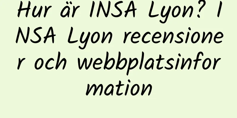 Hur är INSA Lyon? INSA Lyon recensioner och webbplatsinformation