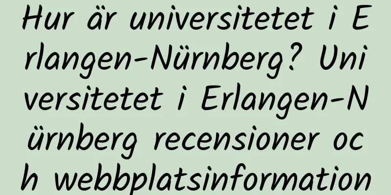 Hur är universitetet i Erlangen-Nürnberg? Universitetet i Erlangen-Nürnberg recensioner och webbplatsinformation