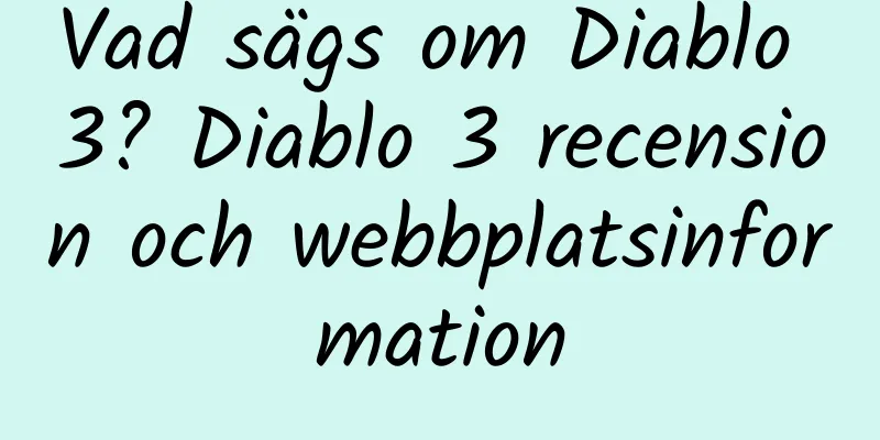 Vad sägs om Diablo 3? Diablo 3 recension och webbplatsinformation