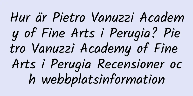 Hur är Pietro Vanuzzi Academy of Fine Arts i Perugia? Pietro Vanuzzi Academy of Fine Arts i Perugia Recensioner och webbplatsinformation