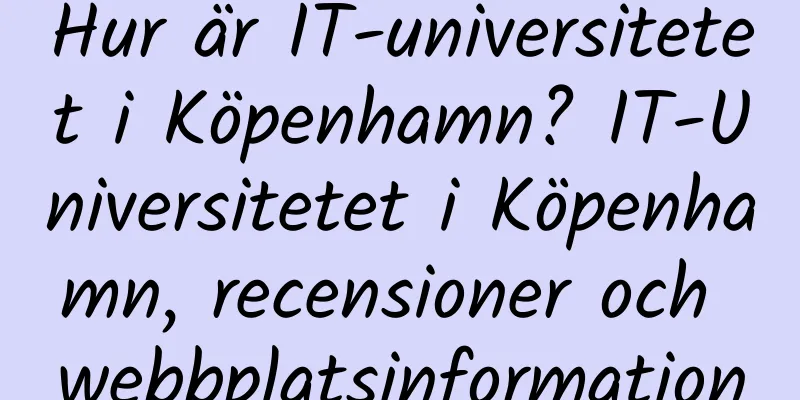 Hur är IT-universitetet i Köpenhamn? IT-Universitetet i Köpenhamn, recensioner och webbplatsinformation
