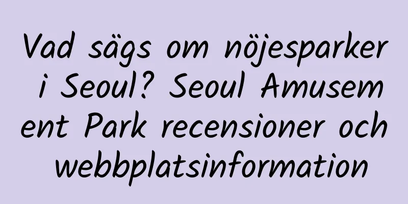 Vad sägs om nöjesparker i Seoul? Seoul Amusement Park recensioner och webbplatsinformation