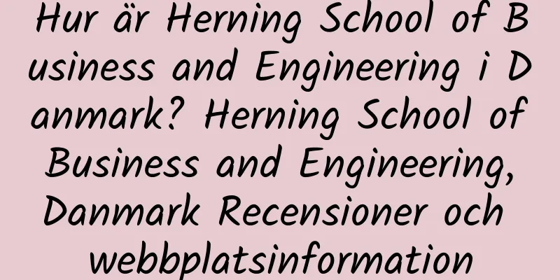 Hur är Herning School of Business and Engineering i Danmark? Herning School of Business and Engineering, Danmark Recensioner och webbplatsinformation