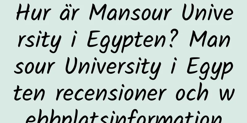 Hur är Mansour University i Egypten? Mansour University i Egypten recensioner och webbplatsinformation