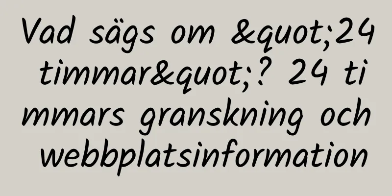 Vad sägs om "24 timmar"? 24 timmars granskning och webbplatsinformation