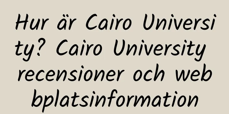 Hur är Cairo University? Cairo University recensioner och webbplatsinformation