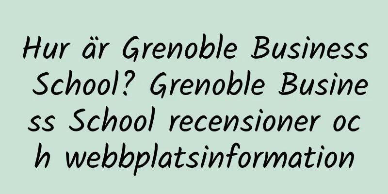 Hur är Grenoble Business School? Grenoble Business School recensioner och webbplatsinformation