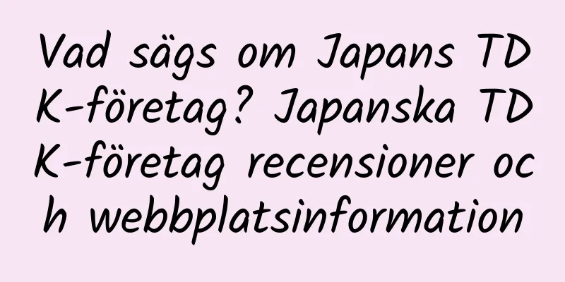 Vad sägs om Japans TDK-företag? Japanska TDK-företag recensioner och webbplatsinformation