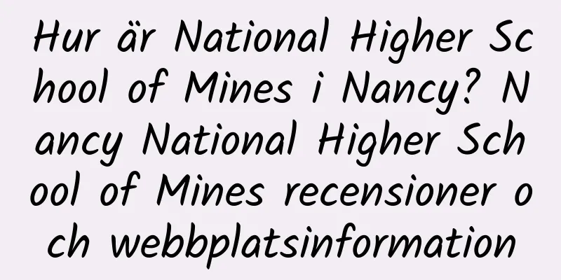 Hur är National Higher School of Mines i Nancy? Nancy National Higher School of Mines recensioner och webbplatsinformation