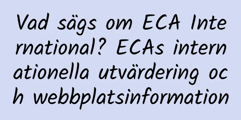 Vad sägs om ECA International? ECAs internationella utvärdering och webbplatsinformation