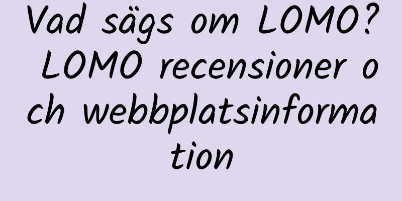 Vad sägs om LOMO? LOMO recensioner och webbplatsinformation