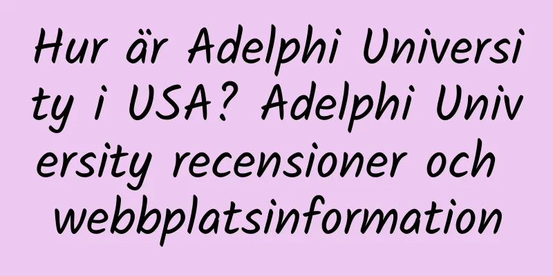 Hur är Adelphi University i USA? Adelphi University recensioner och webbplatsinformation