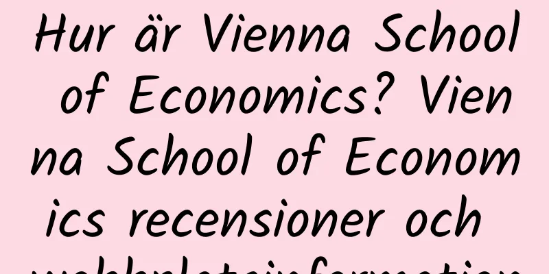 Hur är Vienna School of Economics? Vienna School of Economics recensioner och webbplatsinformation