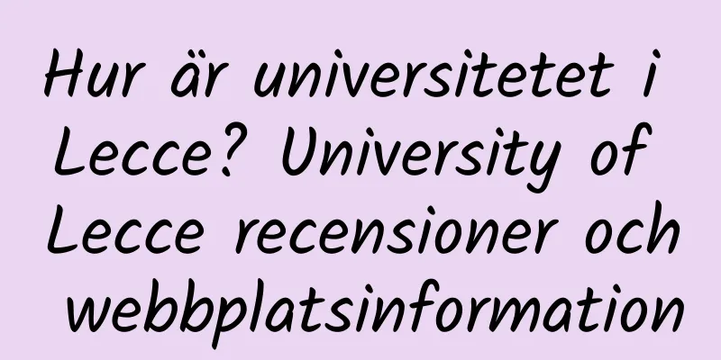 Hur är universitetet i Lecce? University of Lecce recensioner och webbplatsinformation
