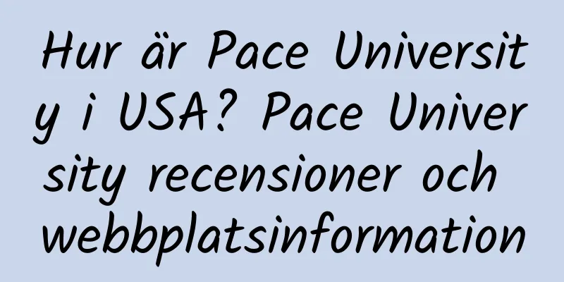 Hur är Pace University i USA? Pace University recensioner och webbplatsinformation