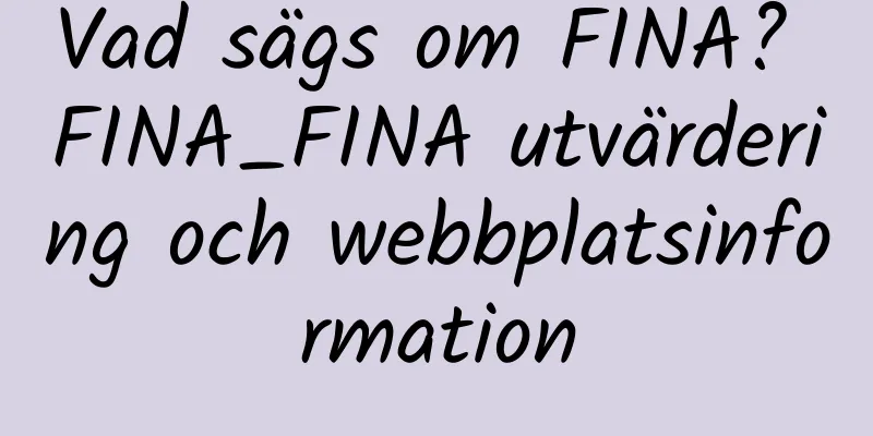 Vad sägs om FINA? FINA_FINA utvärdering och webbplatsinformation