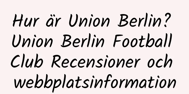 Hur är Union Berlin? Union Berlin Football Club Recensioner och webbplatsinformation