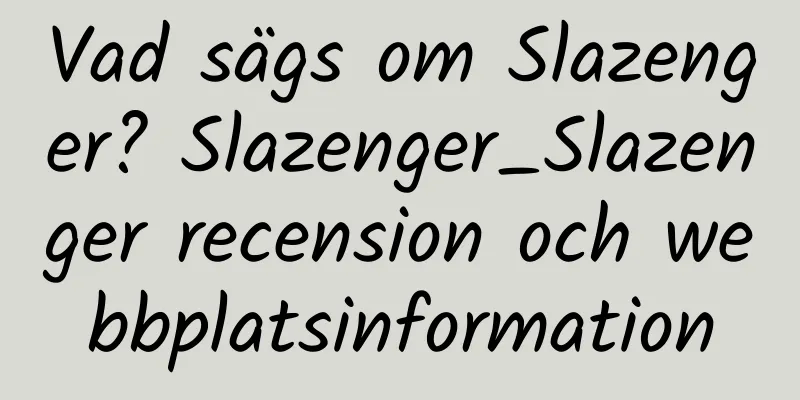 Vad sägs om Slazenger? Slazenger_Slazenger recension och webbplatsinformation
