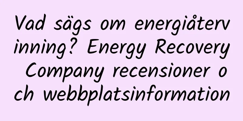Vad sägs om energiåtervinning? Energy Recovery Company recensioner och webbplatsinformation