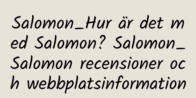 Salomon_Hur är det med Salomon? Salomon_Salomon recensioner och webbplatsinformation