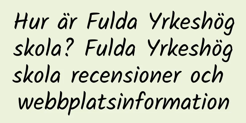 Hur är Fulda Yrkeshögskola? Fulda Yrkeshögskola recensioner och webbplatsinformation